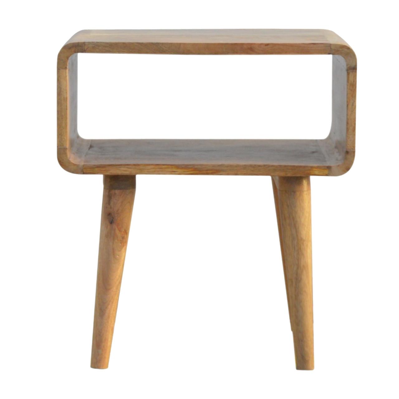 NACHTTISCH mit freiem Fach, Nordische Beine, Beige - Messingfarben/Braun, Holz/Metall (45/50/35cm) - Artisan Furniture