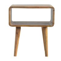 NACHTTISCH mit freiem Fach, Nordische Beine, Beige - Messingfarben/Braun, Holz/Metall (45/50/35cm) - Artisan Furniture