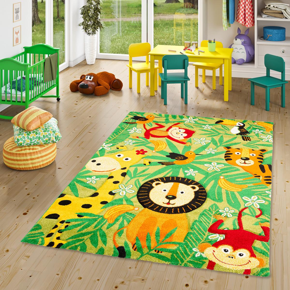 KINDER TEPPICH MAUI KIDS SAFARI - Grün, Textil (120/170cm) - Pergamon