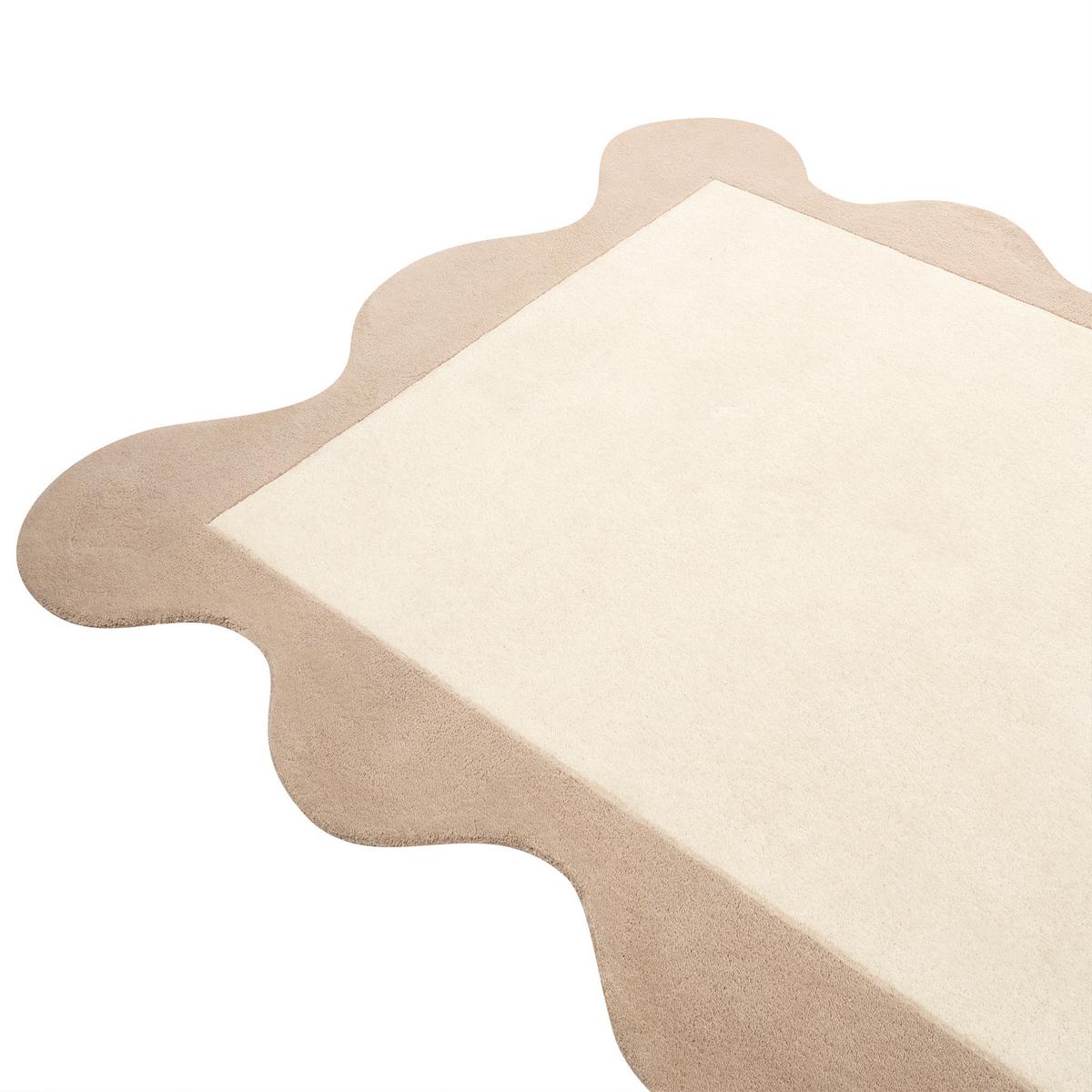 TEPPICH Beige 160/230 cm Wolle Sanghar - Beige, Textil (160/230cm) - Beliani