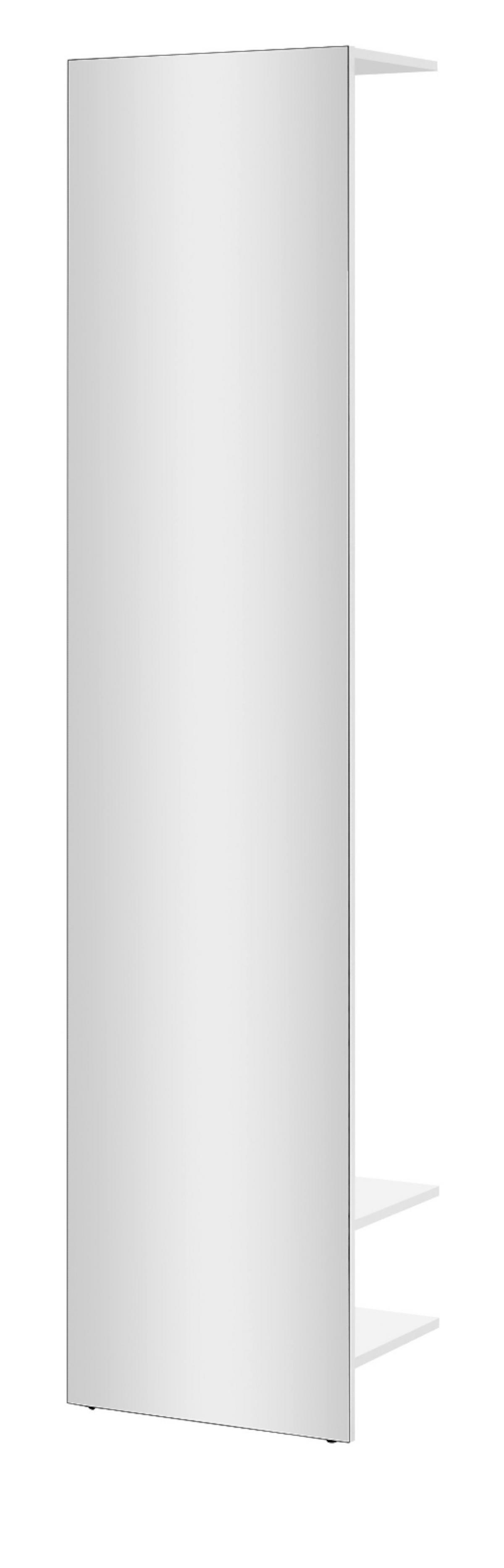 GARDEROBE weiß 50 x 200 cm, Kompaktgarderobe mit Spiegel und Kleiderstange - Schwarz/Weiß, Glas/Holzwerkstoff (50/200/30cm) - Furn.Design