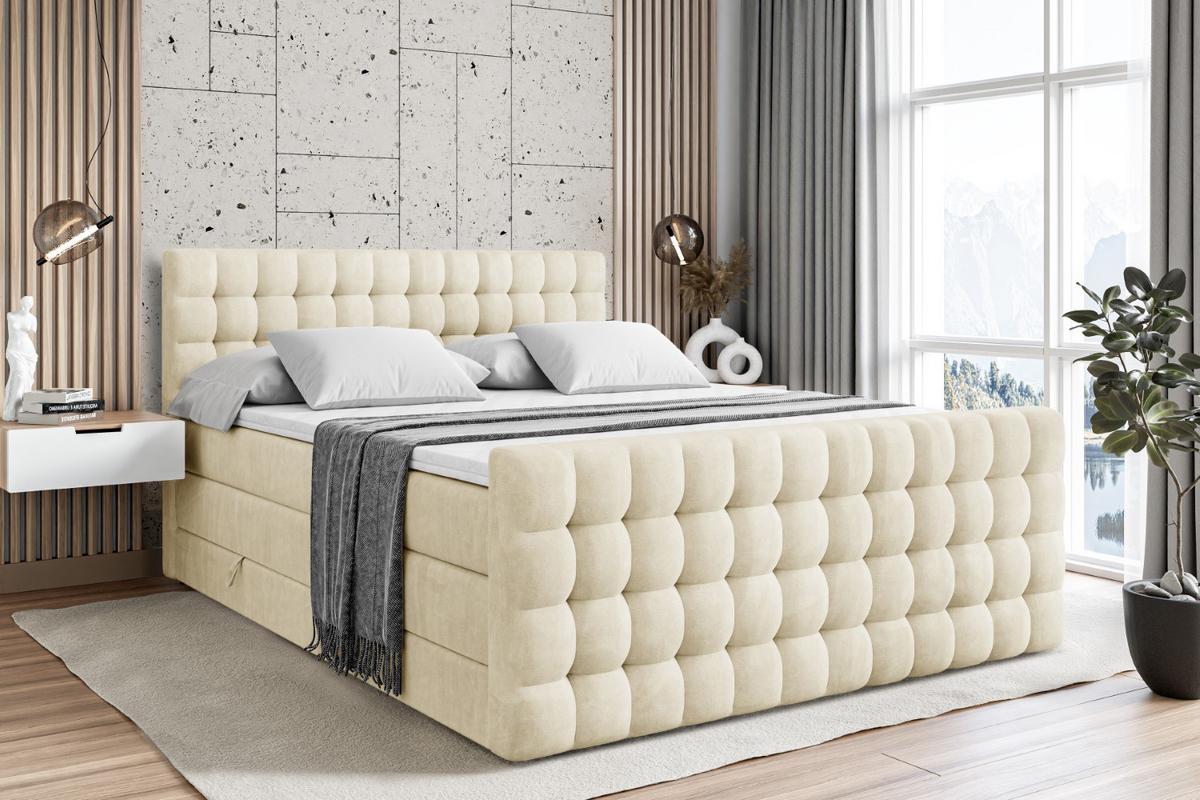 BOXSPRINGBETT VIONE-Z KING - 180 x 200 - H3/H4 - Beige - Beige, Holzwerkstoff (180/200cm) - ALTDECOR