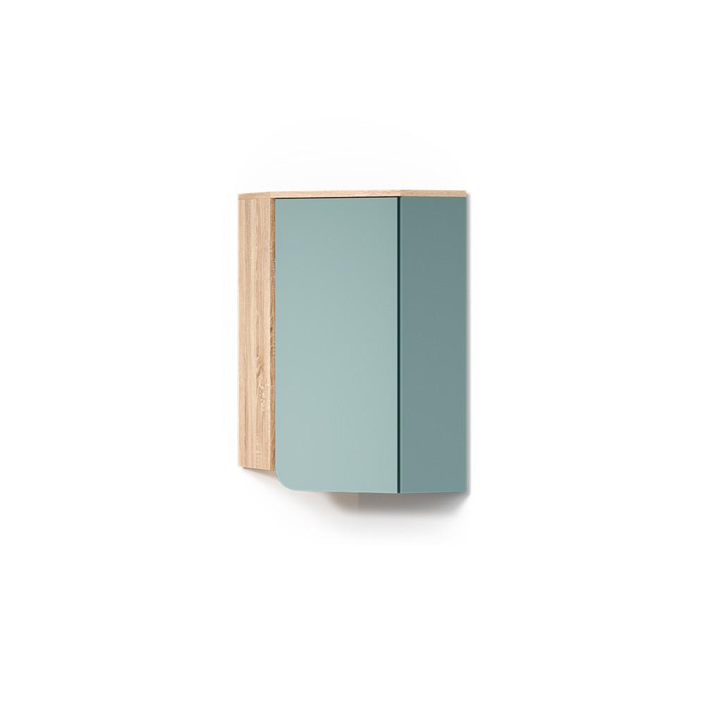 BADSCHRANK Marano Blau-Grau 42.4 x 75 cm mit Tür und offenen Fächern - Blaugrau, Holzwerkstoff (42.4/75/42.4cm) - Livinity®