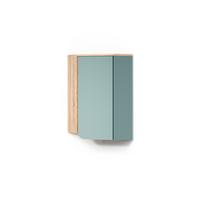 BADSCHRANK Marano Blau-Grau 42.4 x 75 cm mit Tür und offenen Fächern - Blaugrau, Holzwerkstoff (42.4/75/42.4cm) - Livinity®