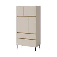 HIGHBOARD Lico mit 2 Schubalden und 4 Türen, Beige Sand - Beige, Holzwerkstoff (80/165/40cm) - Beautysofa