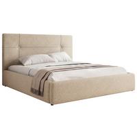 POLSTERBETT CALERIO CLASSIC 180/200 - Creme Stukture - Matratze Multipocket - Creme/Schwarz, Kunststoff/Textil (180/200cm) - MKS