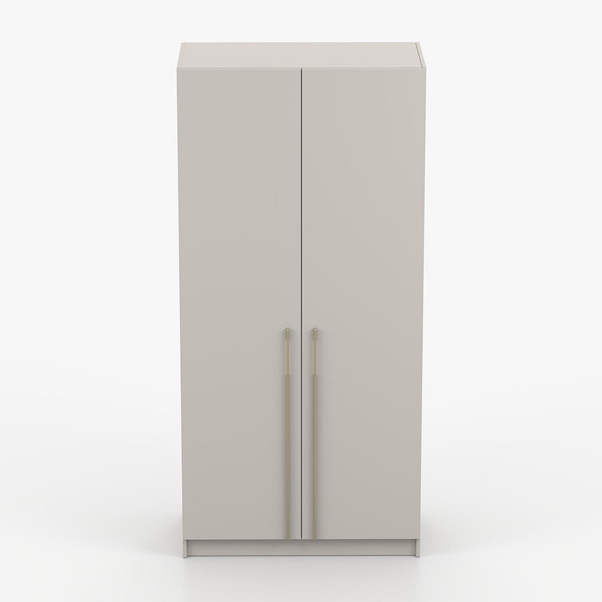 DREHTÜRENSCHRANK ROSA 2D 100/210/55, 2-türig, Kaschmir - Kaschmir/Goldfarben, Holzwerkstoff (100/210/55cm) - imoebel24