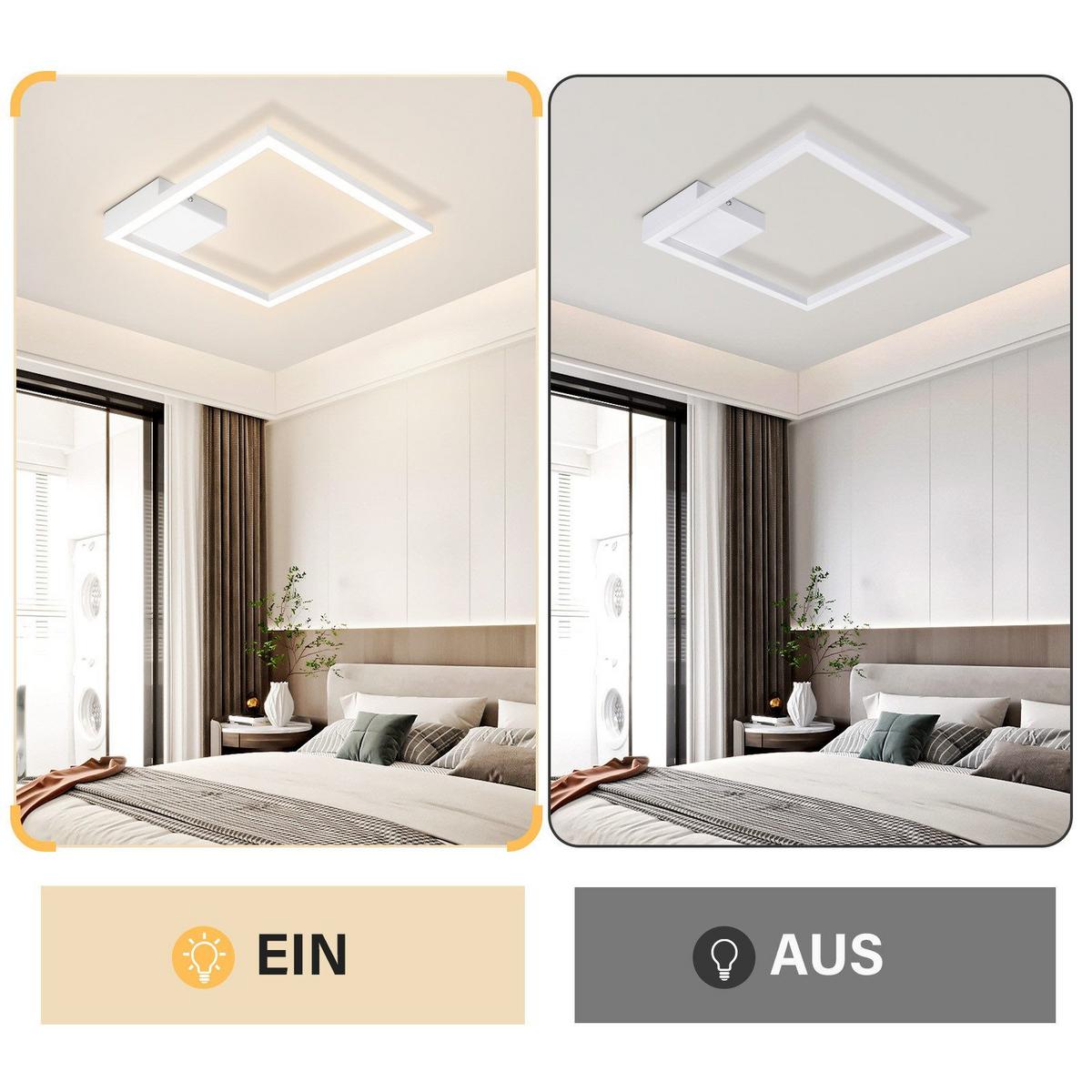 LED-DECKENLEUCHTE Franks 29.4/29.4/3.8 cm - Weiß, Metall (29.4/29.4/3.8cm) - Nettlife