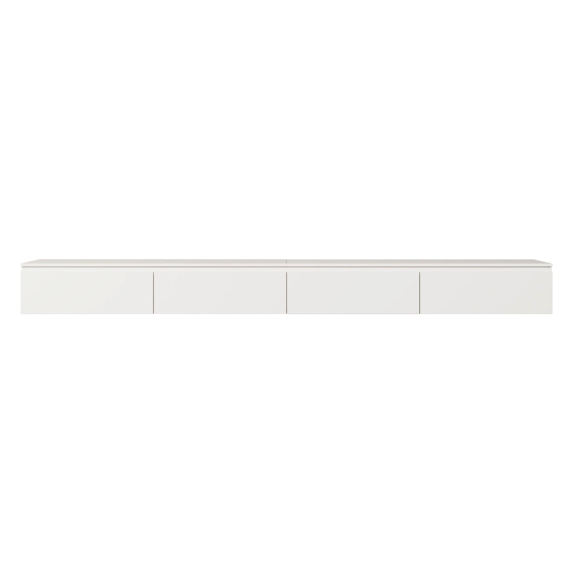 TV-LOWBOARD Bemmi hängend Weiß 300/30/30 cm - Weiß, Holzwerkstoff (300/28.4/31.8cm) - Selsey