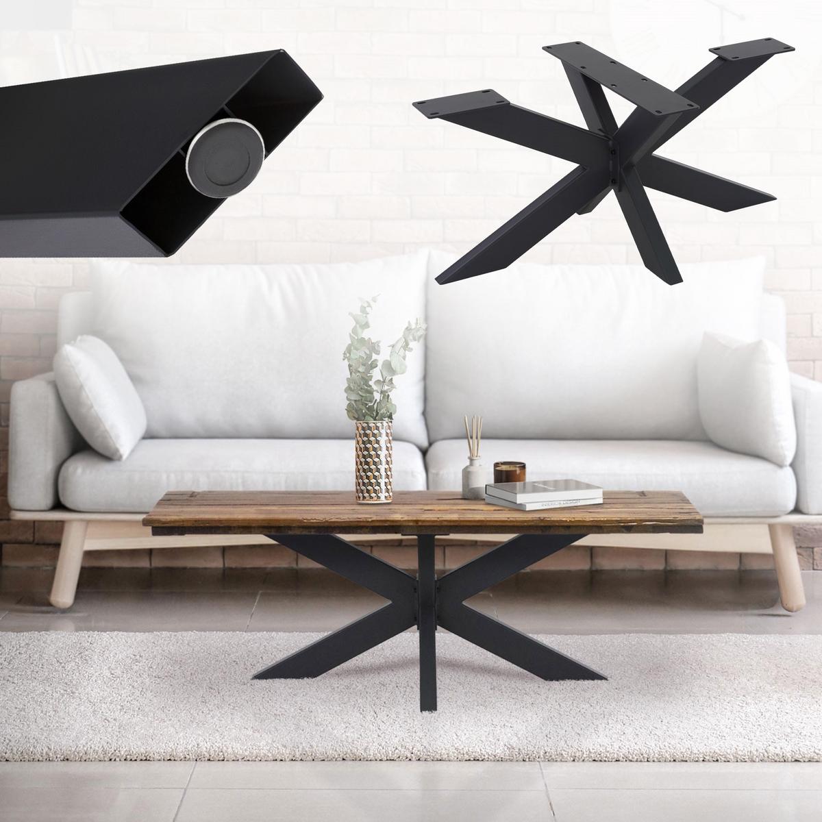 TISCHGESTELL Spider 98x58x43 cm Schwarz aus Stahl X-Design - Schwarz, Metall (98/43/58cm) - ML-DESIGN