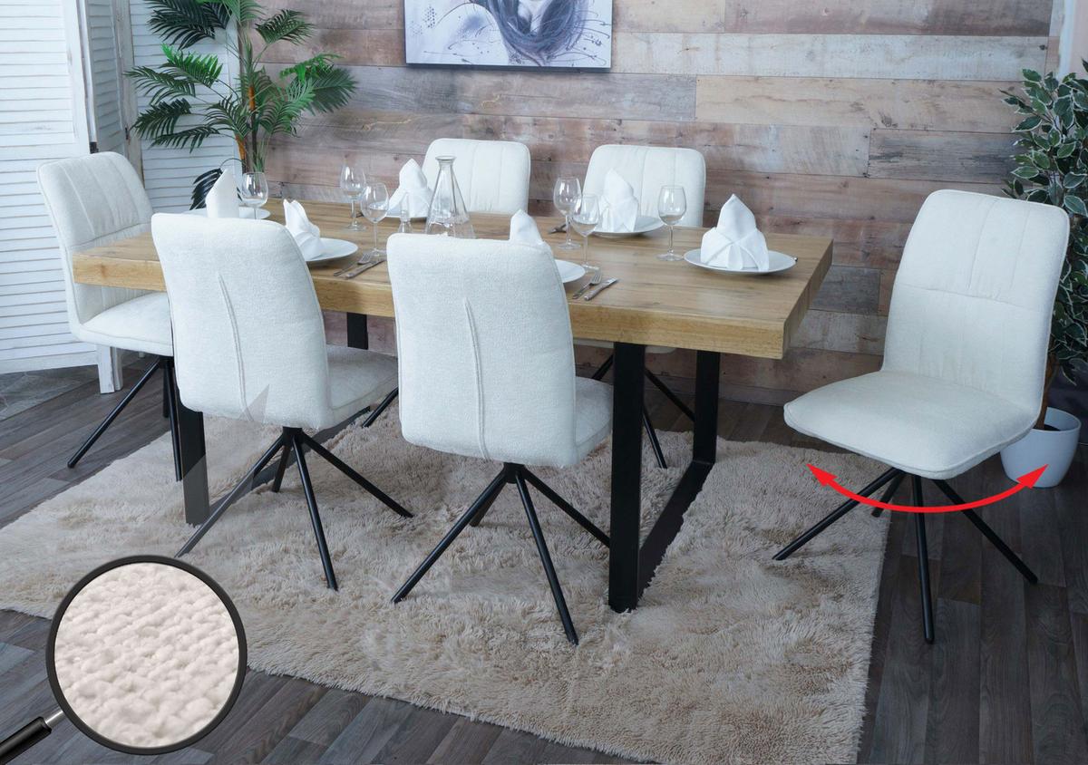 ESSZIMMERSTUHL Cremeweiß - Creme/Weiß, Textil (47/95/50cm) - MCW