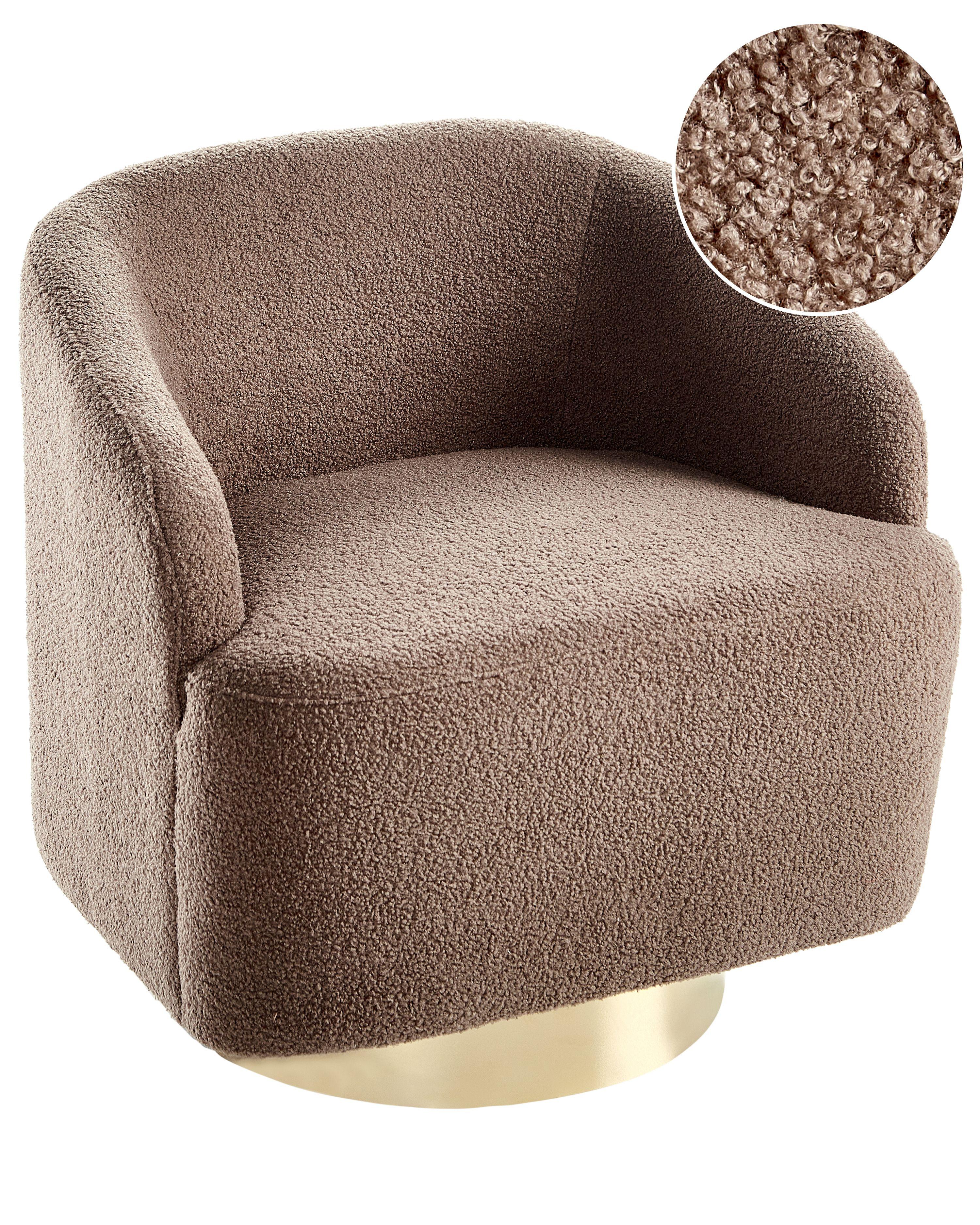 SESSEL Braun Lavik - Goldfarben/Braun, Textil (73/71/70cm) - Beliani