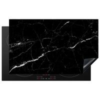HERDABDECKPLATTE Marmoroptik - Schwarz - Luxus Ceranfeldabdeckung 85x52 cm - Grau, Kunststoff (85/52/0.2cm) - MuchoWow