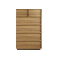 SIDEBOARD Holzfarbe & Schwarz 140cm mit 3D-Rautenmuster - Eichefarben, Holzwerkstoff (80/127/48cm) - Urban Meuble