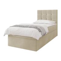 BOXBETT Luanda Single - H3 - Schwarz/Naturfarben, Holz/Kunststoff (80/200cm) - MIRJAN24
