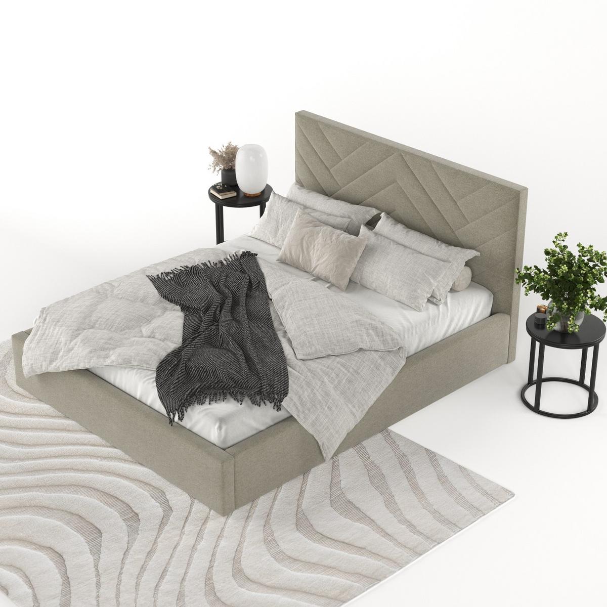 POLSTERBETT Arco 140/200 cm Olivgrün im Asti Stoff - Schwarz/Naturfarben, Holz/Holzwerkstoff (140/200cm) - AltaBeds