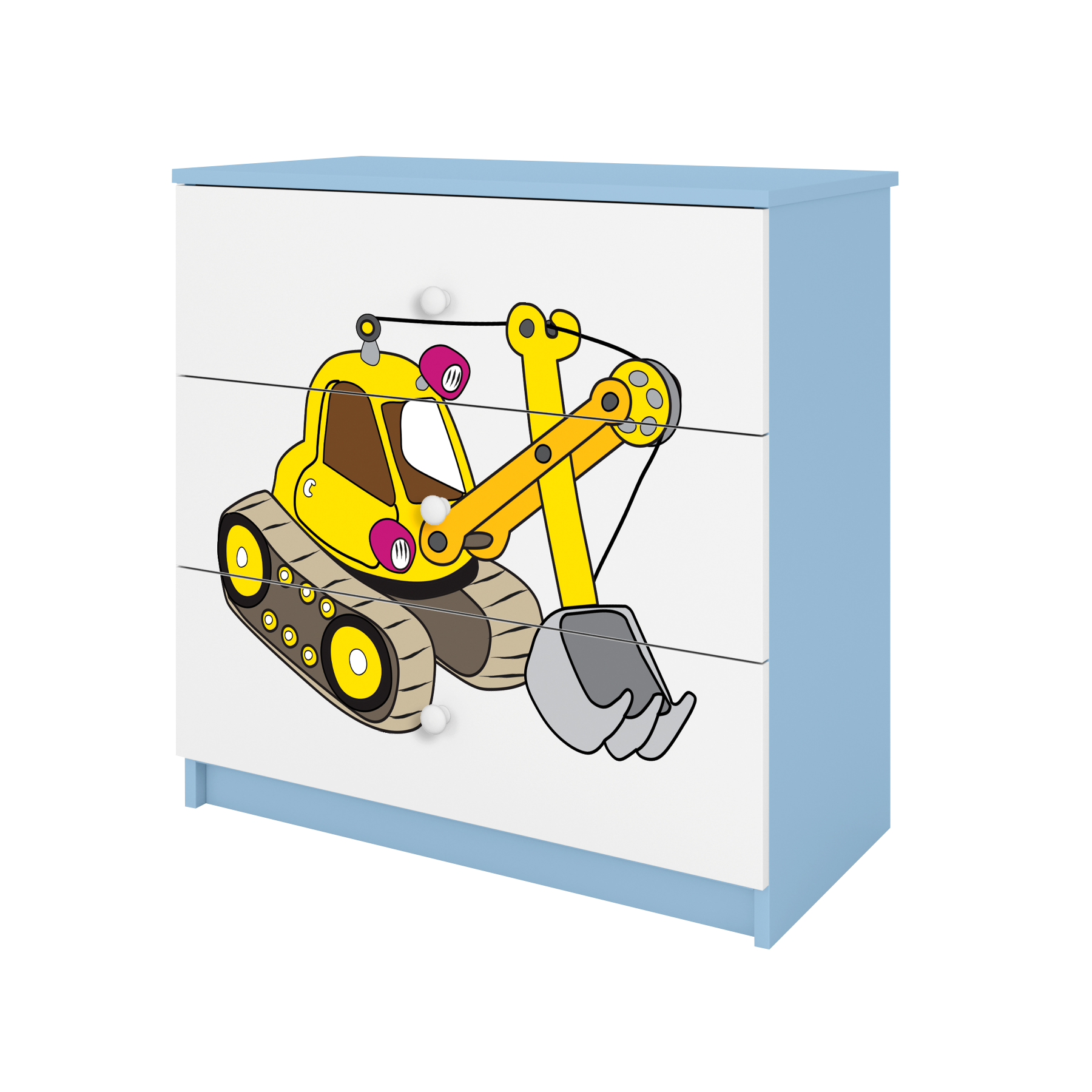 KOMMODE Babydreams Excavator 81/81/41 - Blau, Holzwerkstoff (81/81/41cm) - RAUMHIRSCH FURNITURE