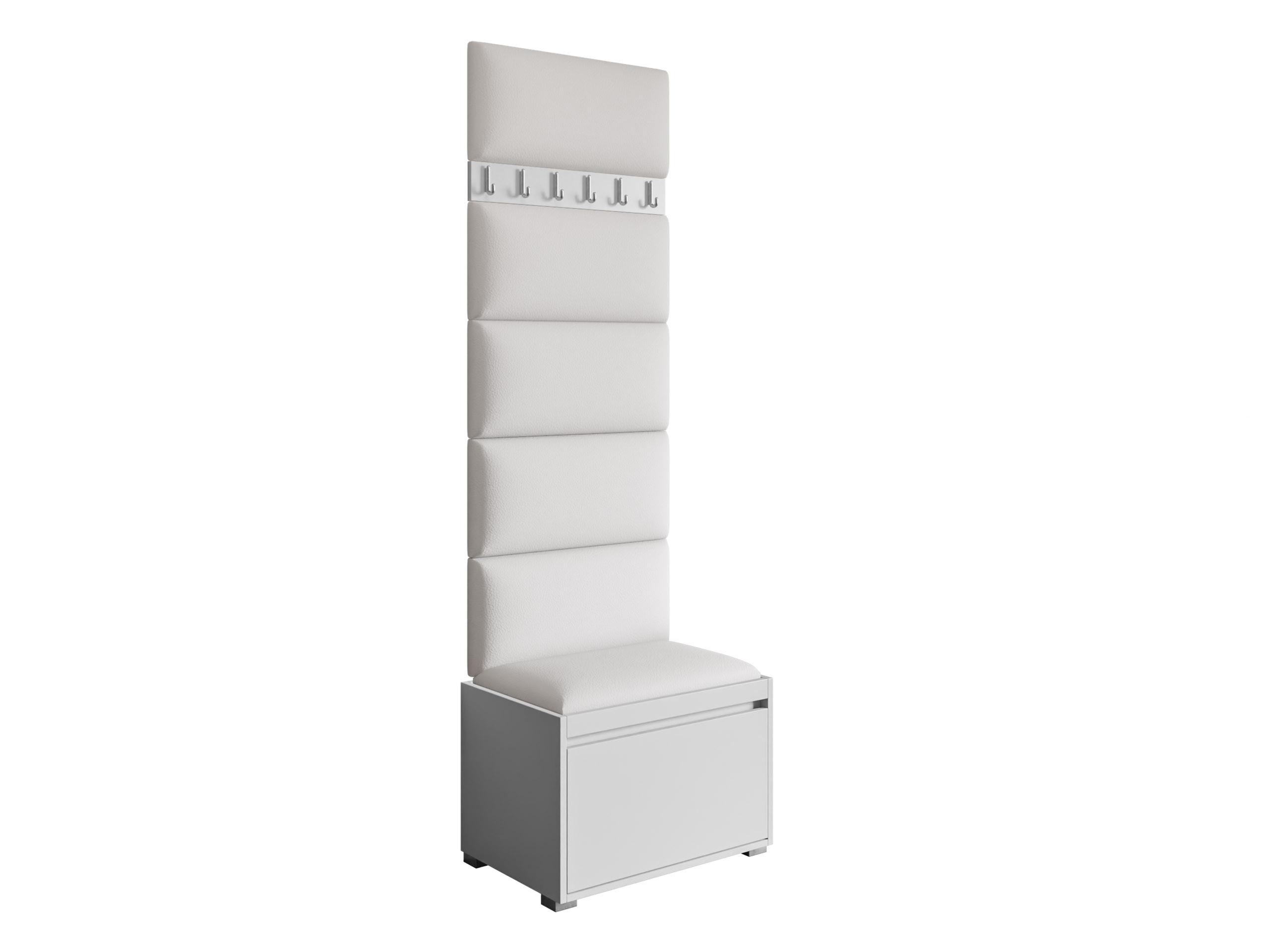 GARDEROBEN-SET Grawis 60 IV - Weiß Hochglanz/Silberfarben, Holzwerkstoff/Kunststoff (64.5/45/34cm) - MIRJAN24