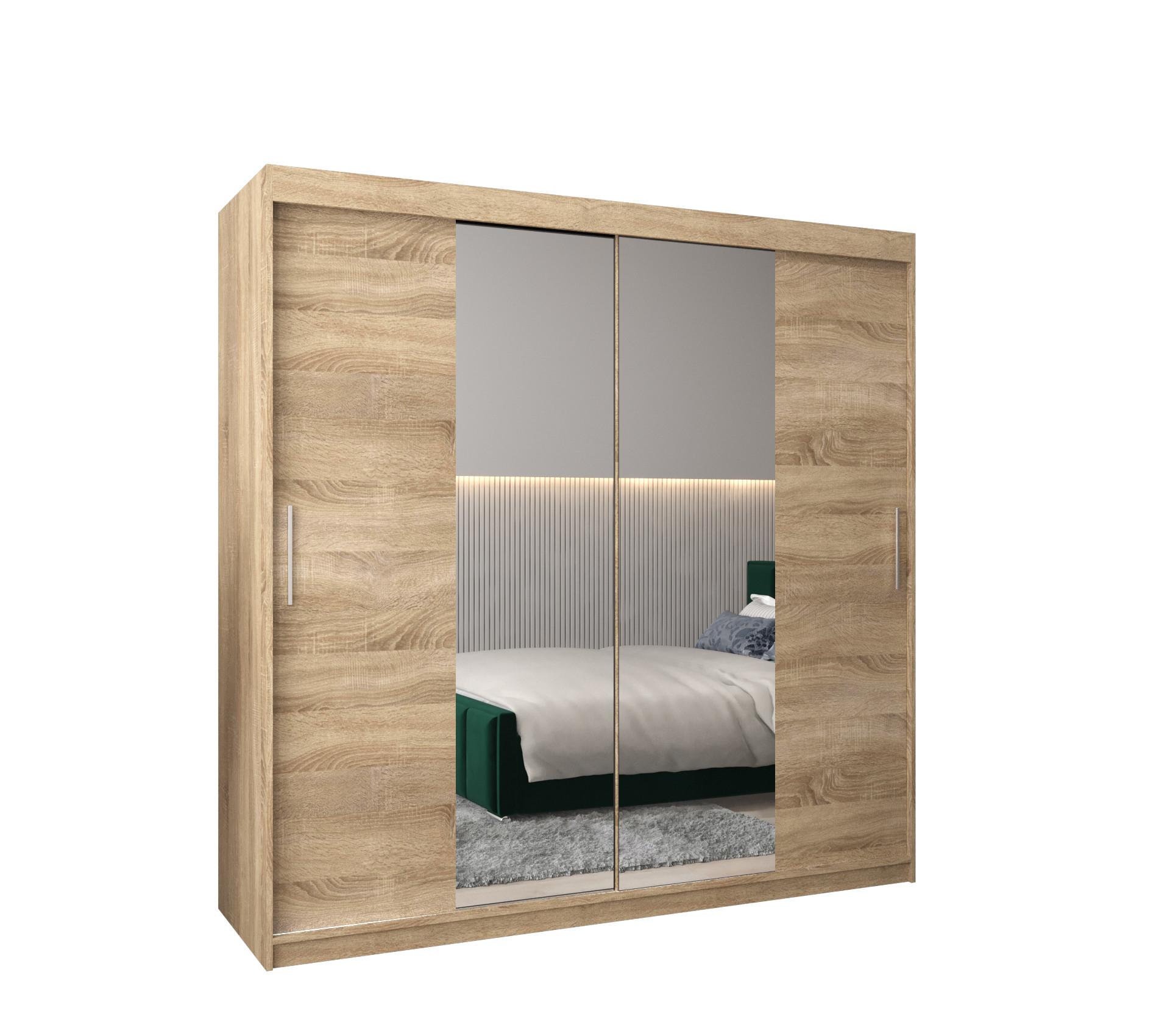 SCHIEBETÜRENSCHRANK mit Spiegel TOKYO 1 200/200/62 2-türig - Silberfarben/Sonoma Eiche, Holz/Kunststoff (200/200/62cm) - MÖBEL KRYSPOL