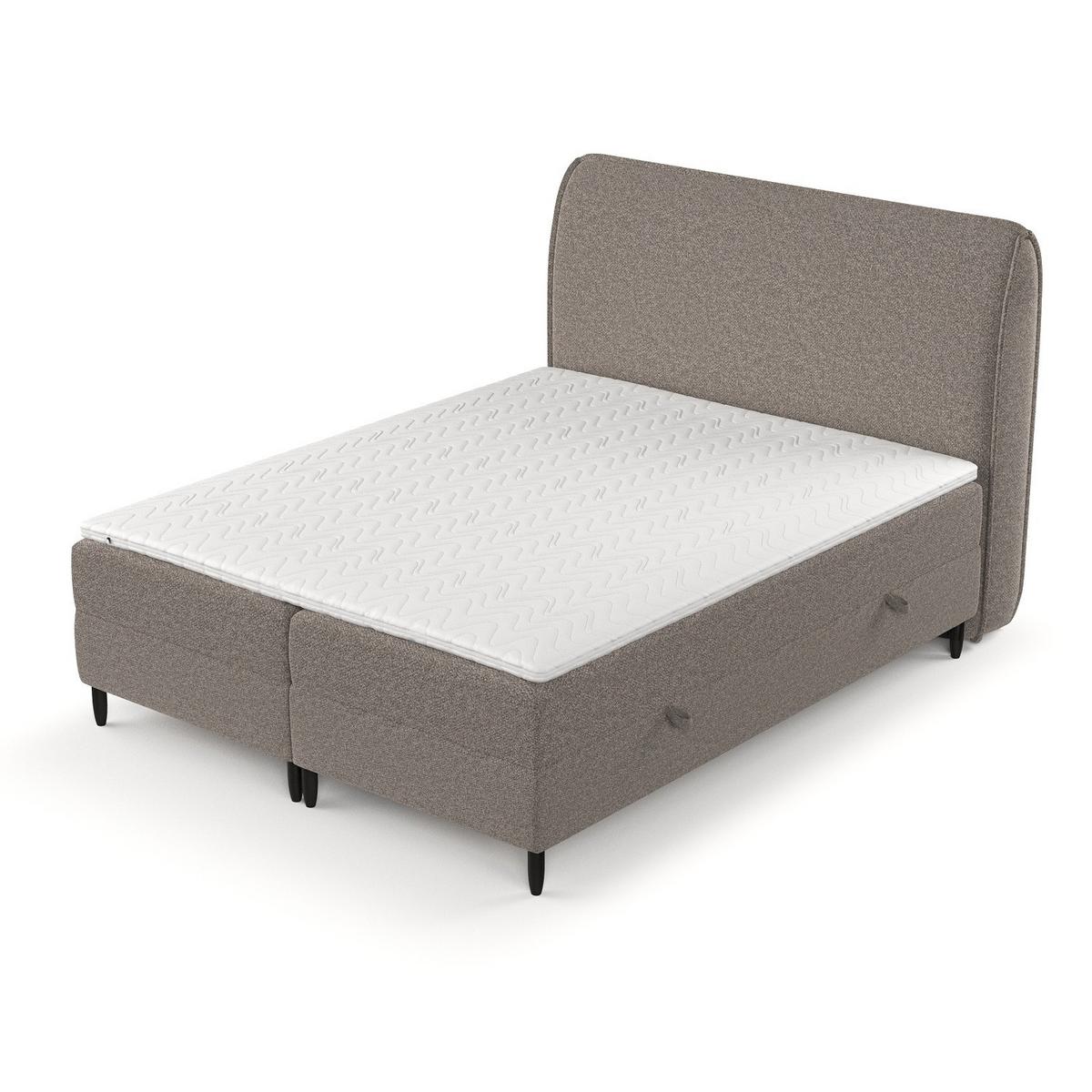 BOXBETT Lunaro 200/200 cm Beige im Bubble Stoff - Beige/Schwarz, Holz/Holzwerkstoff (200/200cm) - AltaBeds