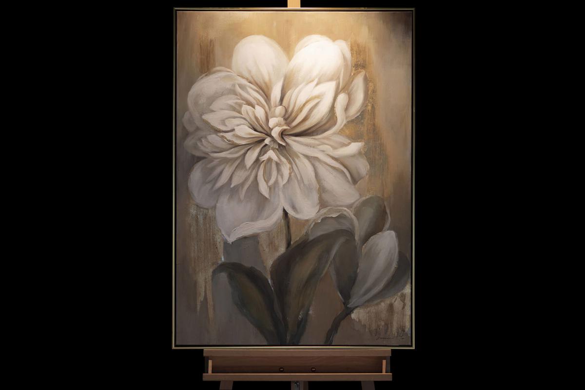 ACRYLBILD HANDGEMALT 72/102 cm - Beige/Weiß, Textil (72/102cm) - KUNSTLOFT