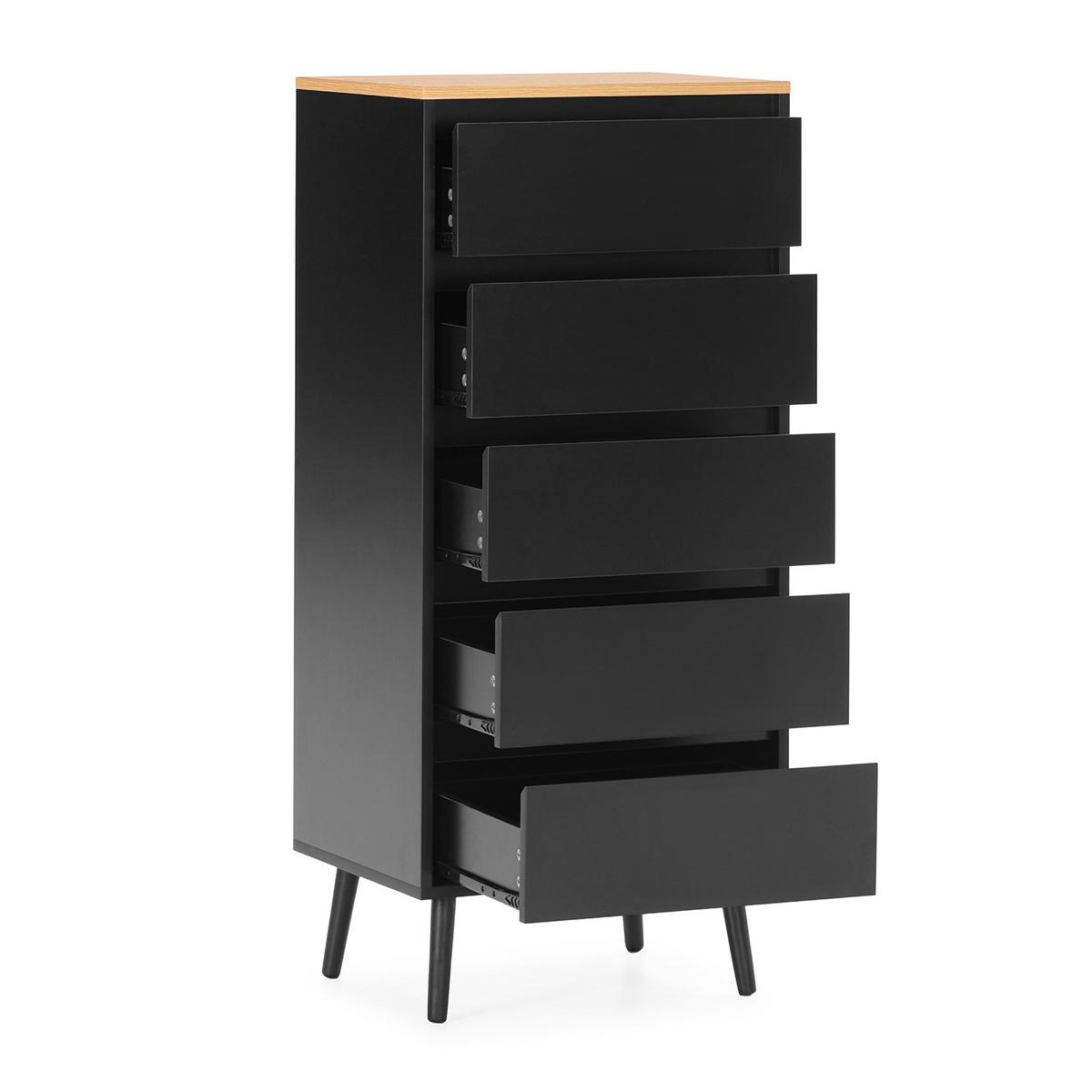 KOMMODE 50/115/40 Desi schwarze Farbe - Schwarz, Holzwerkstoff (50/115/40cm) - VS Venta-stock