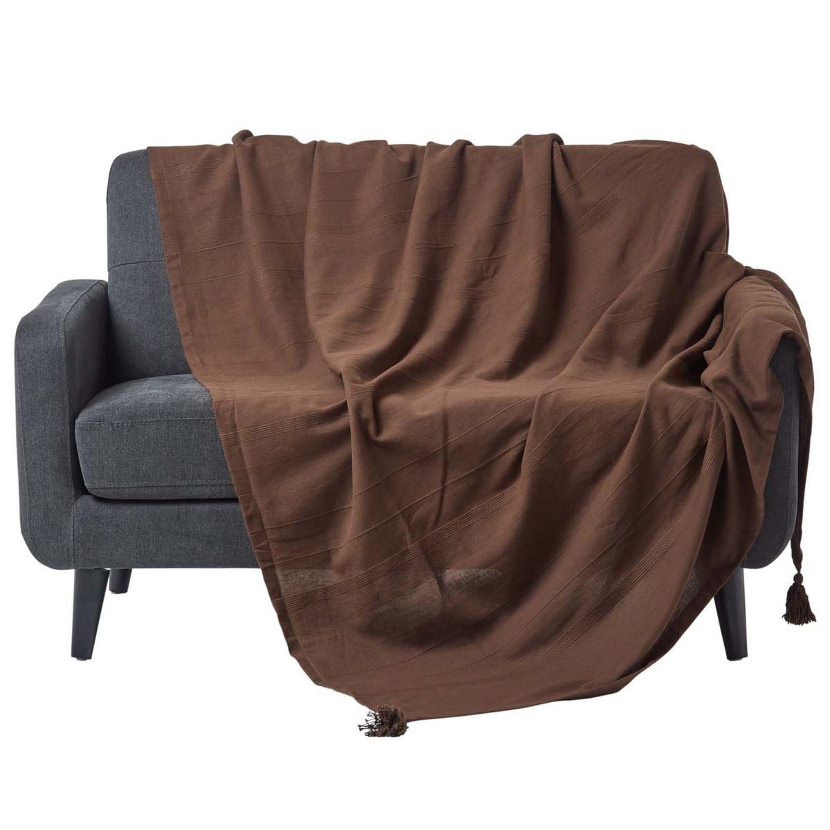 TAGESDECKE Rajput 255/360 cm, 100% Baumwolle - Braun, Textil (225/360cm) - Homescapes