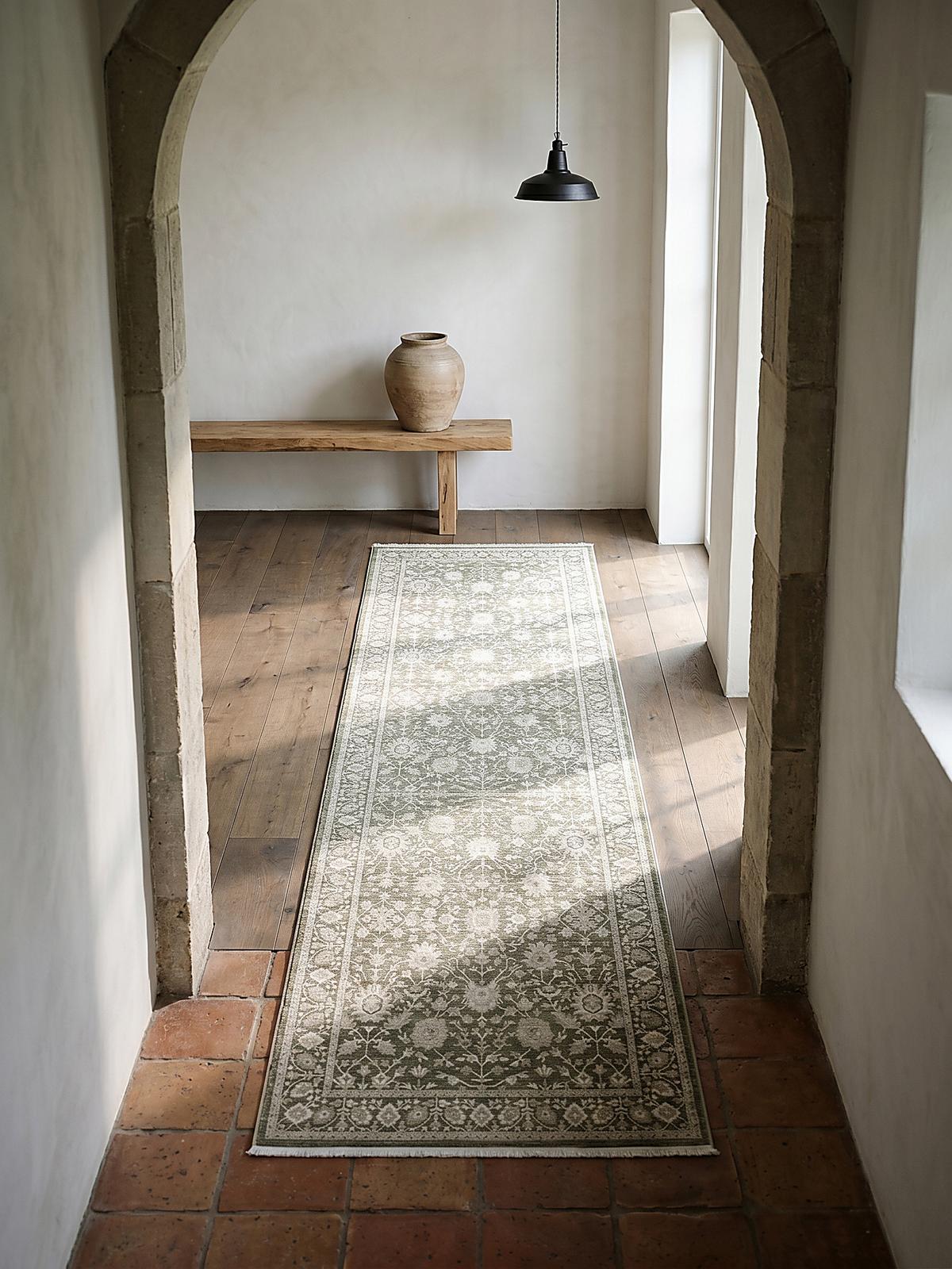 TEPPICHLÄUFER Orientalisch SCRIVIA Polypropylen Grün 80 x 300 cm - Grün, Textil (80/300cm) - KADIMA DESIGN
