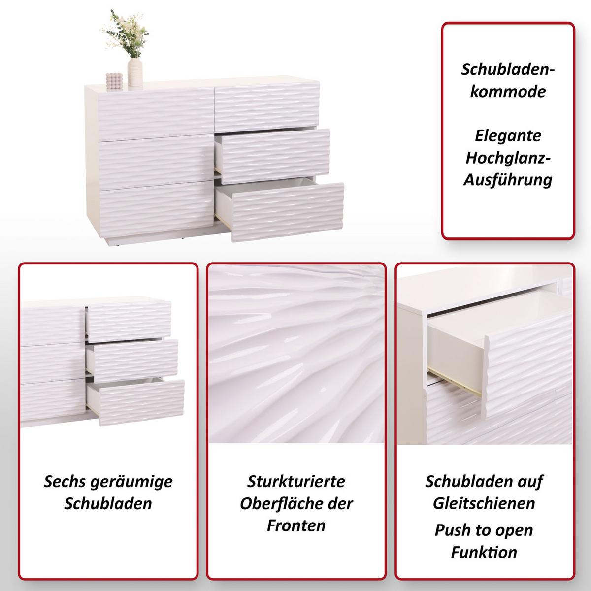 KOMMODE Weiß - Weiß, Holz (120/81/42cm) - MCW