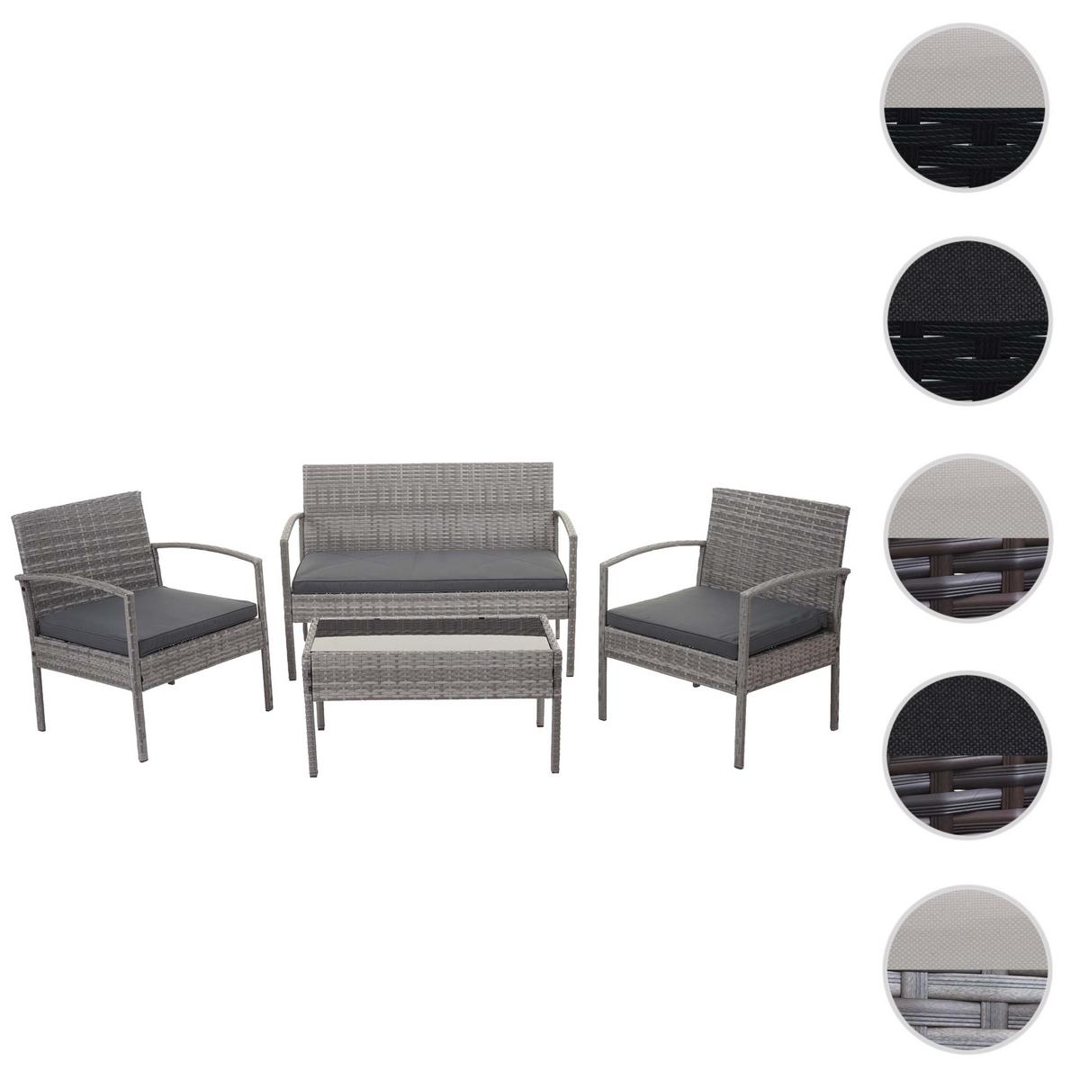 POLY-RATTAN GARNITUR Grau, Anthrazit - Anthrazit/Grau, Kunststoff - MCW