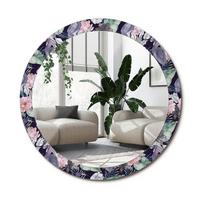 SPIEGEL Rund Ø 90 cm mit Aufdruck - Multicolor, Glas (90/90/0.4cm) - Wallfluent