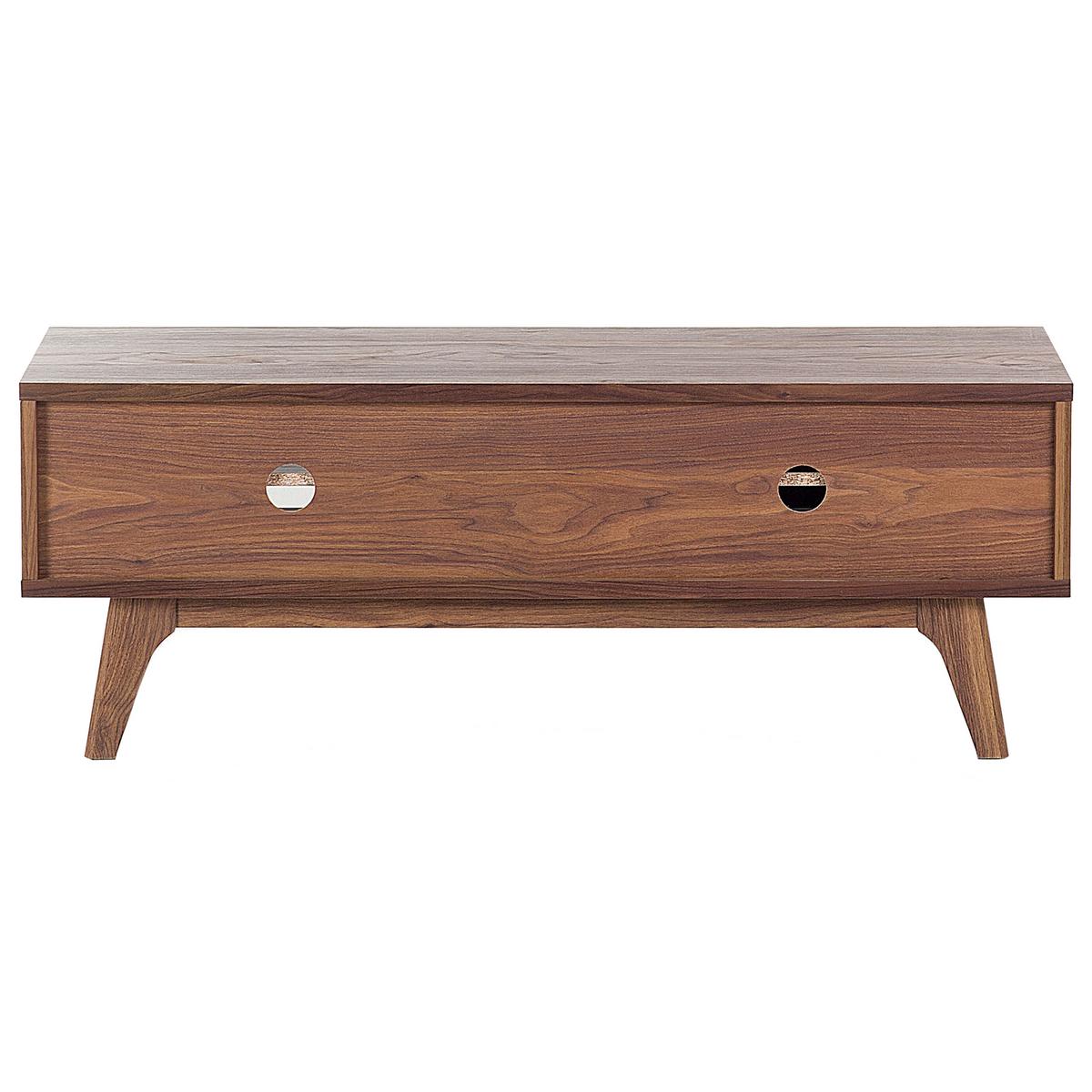 TV-MÖBEL Dunkelbraun, Weiß BUFFALO 35/117/44 cm - Dunkelbraun, Holzwerkstoff (117/44/35cm) - Beliani