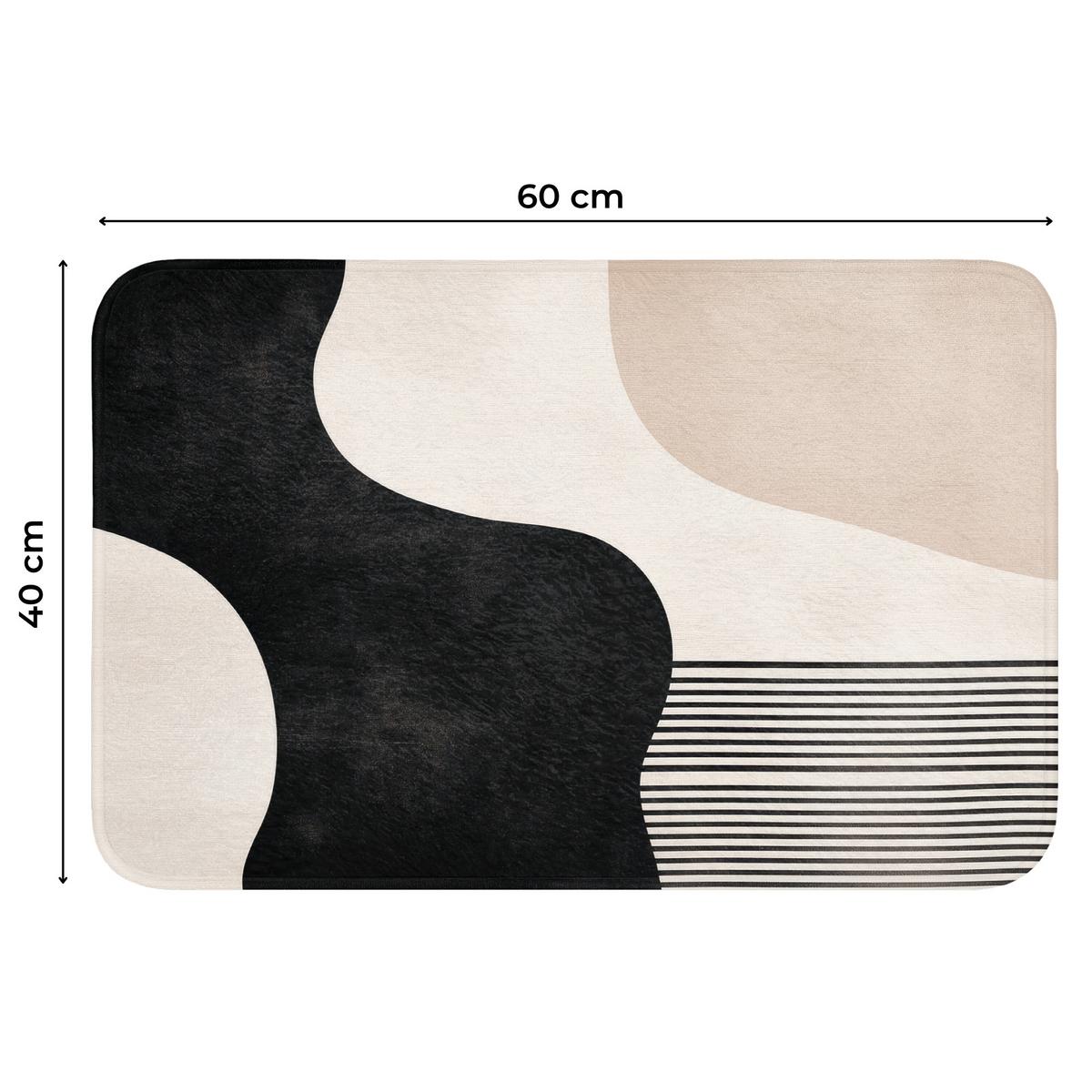 WC-VORLEGER Abstrakt - Japandi - Beige - Modern Toilettenvorleger 60x40 cm - Beige, Textil (60/1cm) - OnlyWow