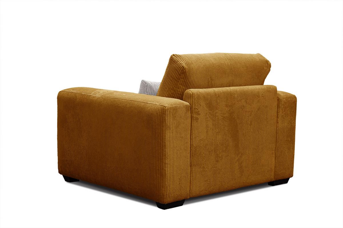 SESSEL OLI in Cordstoff safran - Gelb, Holz/Textil (130/91/108cm) - Wozimo