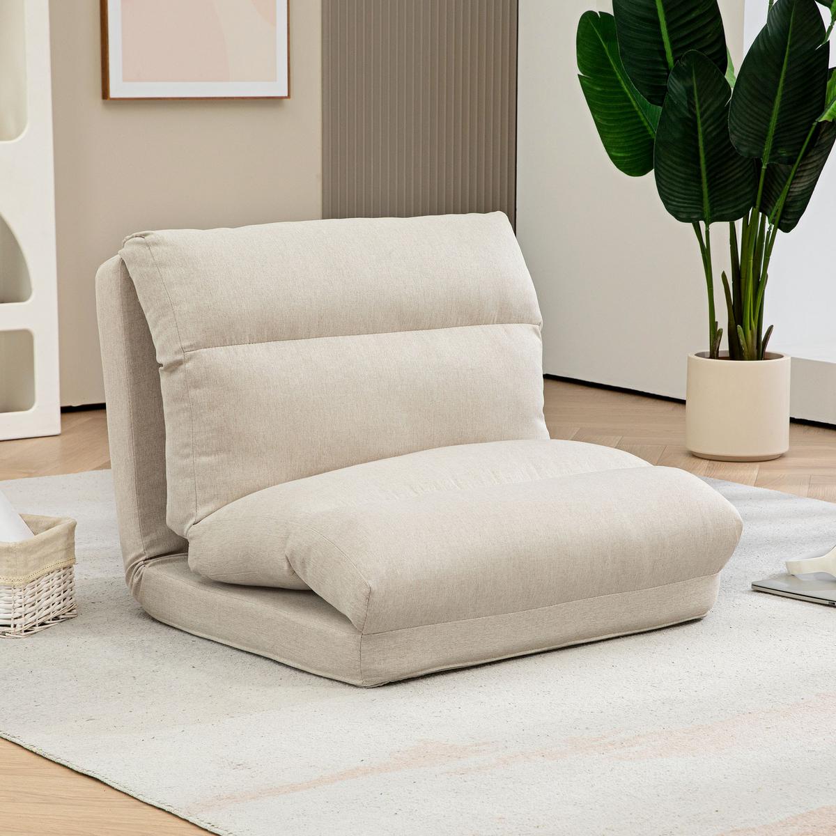 SCHLAFSESSEL Beige - Beige, Textil/Metall (72/56/70cm) - HOMCOM