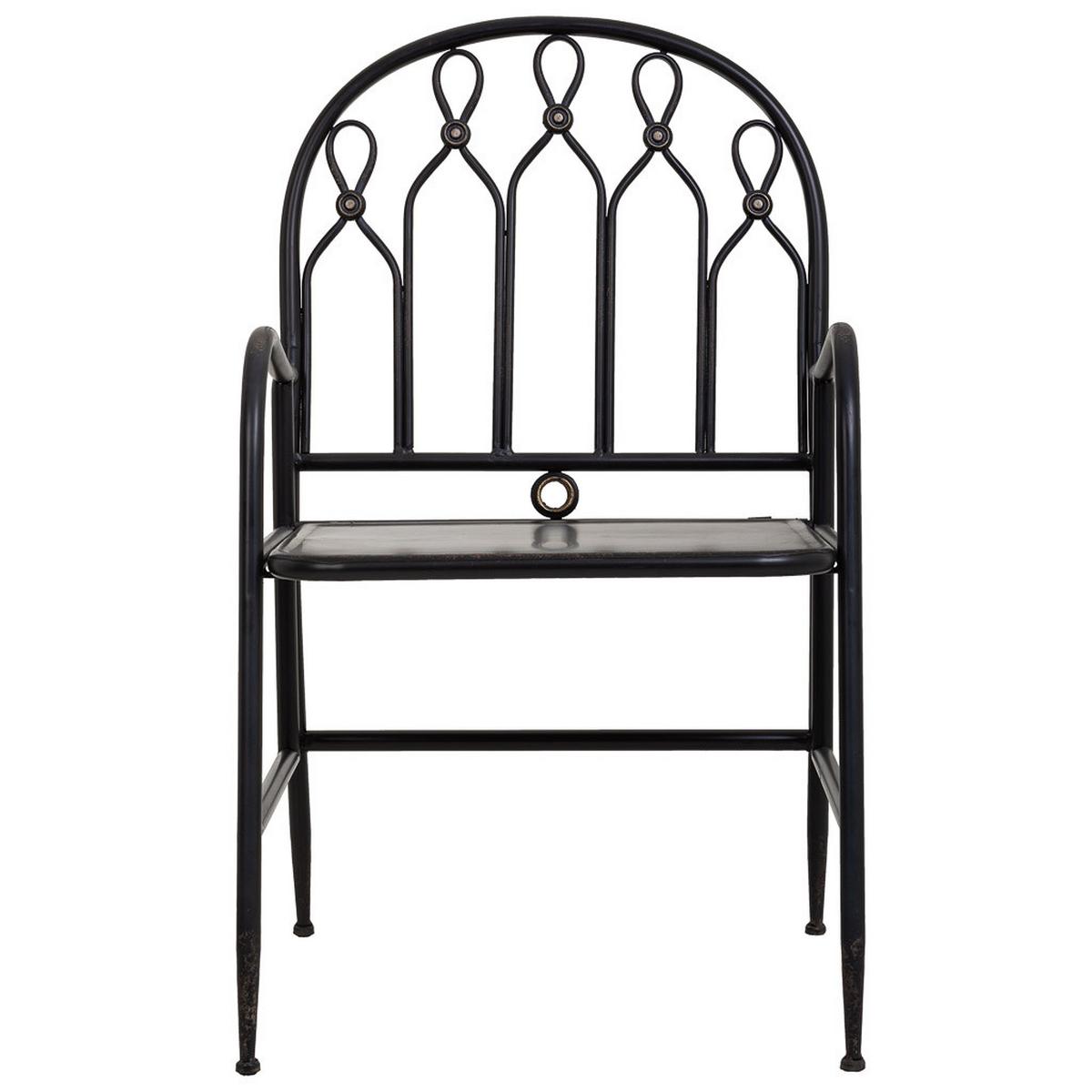 STUHL aus Metall, schwarz, 55x56x96cm - Schwarz, Metall (55/96/56cm) - Wanderlust