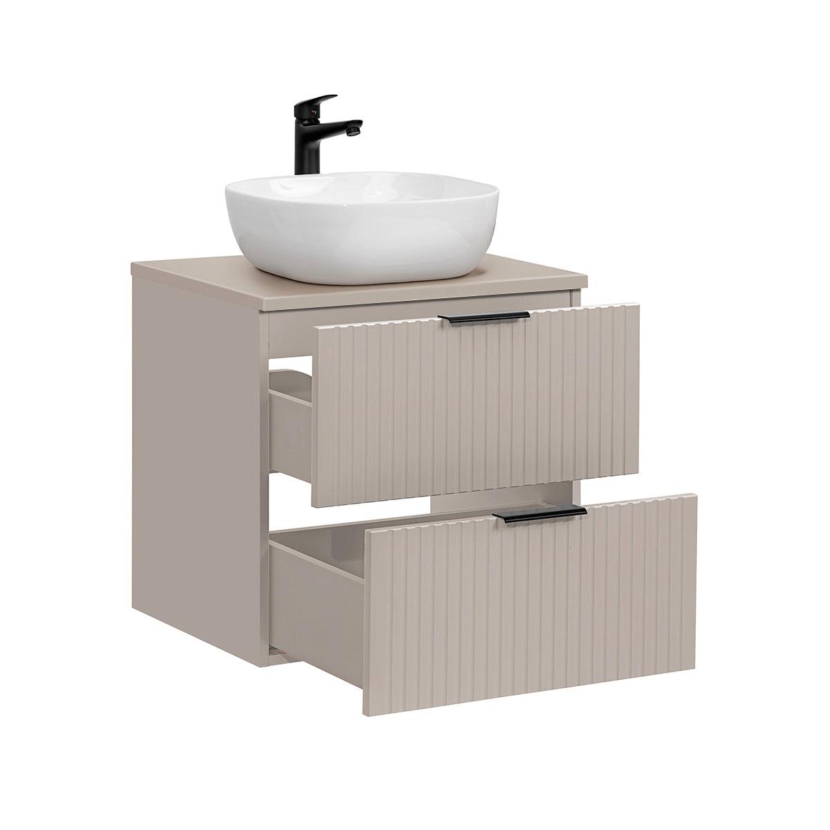 WASCHTISCH 60.6cm Adriel Kaschmir - Beige/Goldfarben, Holzwerkstoff (60.6/59/46cm) - Petits-meubles