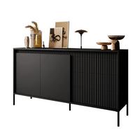 SIDEBOARDS YASUMI 153 2D3S mit Schubladen schwarz matt - Schwarz, Holzwerkstoff (153.5/81.4/39.4cm) - Lookway