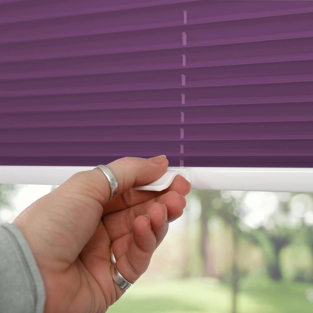 PLISSEE Thermo Basic 75 x 210cm Klemmfix ohne Bohren - Lila, Textil (75/210/210cm) - Deco-Raum