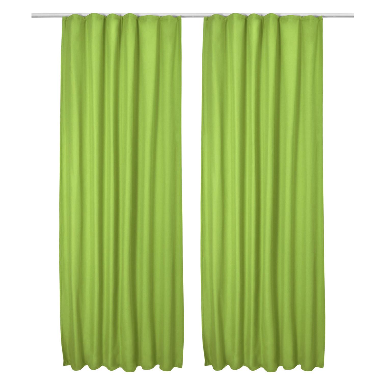 VORHANG Amelie TK mit Kräuselband 140x245cm Grün (2tlg) - Grün, Textil (140/245/1cm) - Beautissu 