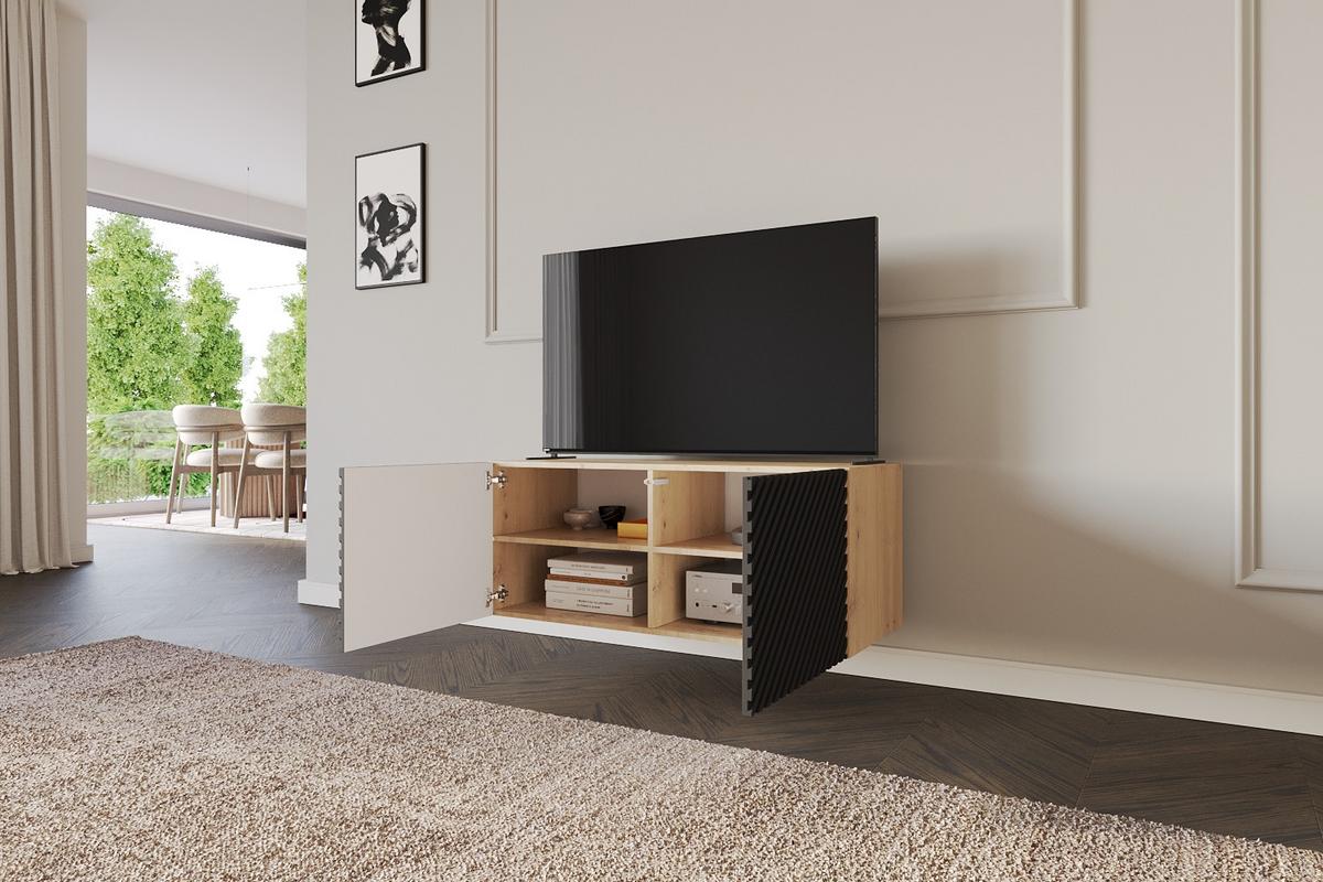 LOWBOARD ZENO-W 100x40x40 cm - Schwarz - Schwarz, Holzwerkstoff (100/40/40cm) - ALTDECOR