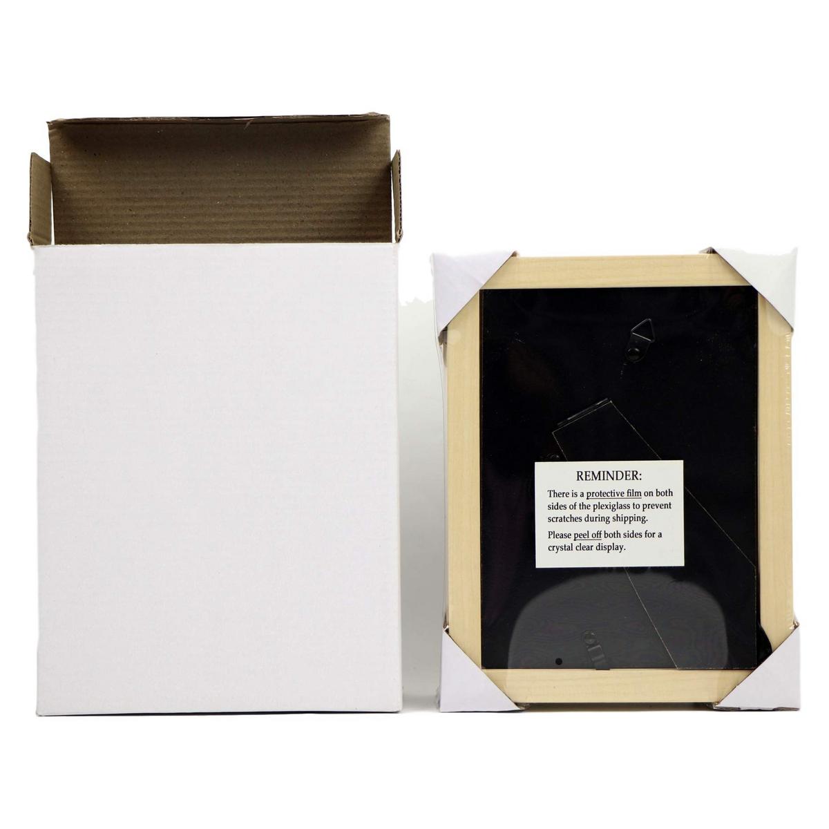 RAHMEN Set mit 4 aus MDF und Acrylglas Schutz und Aussteller für Fotografien, Bilder, Poster, Gemälde, Dekoration für Haus Farbe Hellholz A4 - Beige, Holz (21/3cm) - Nacnic