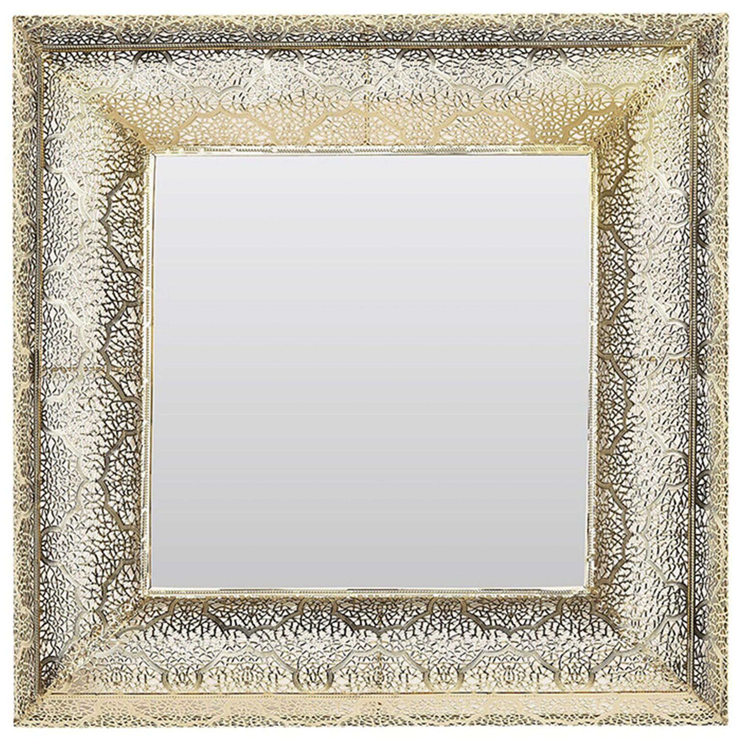 WANDSPIEGEL gold quadratisch 60/60 cm Plerin - Goldfarben, Metall (60/60/4cm) - Beliani