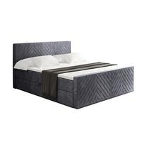 BOXBETT mit Matratze H4 und Lattenrost - VEXA-Z - 200x200 - Dunkelgrau Casablanca - Dunkelgrau, Holzwerkstoff (200/200cm) - ALTDECOR