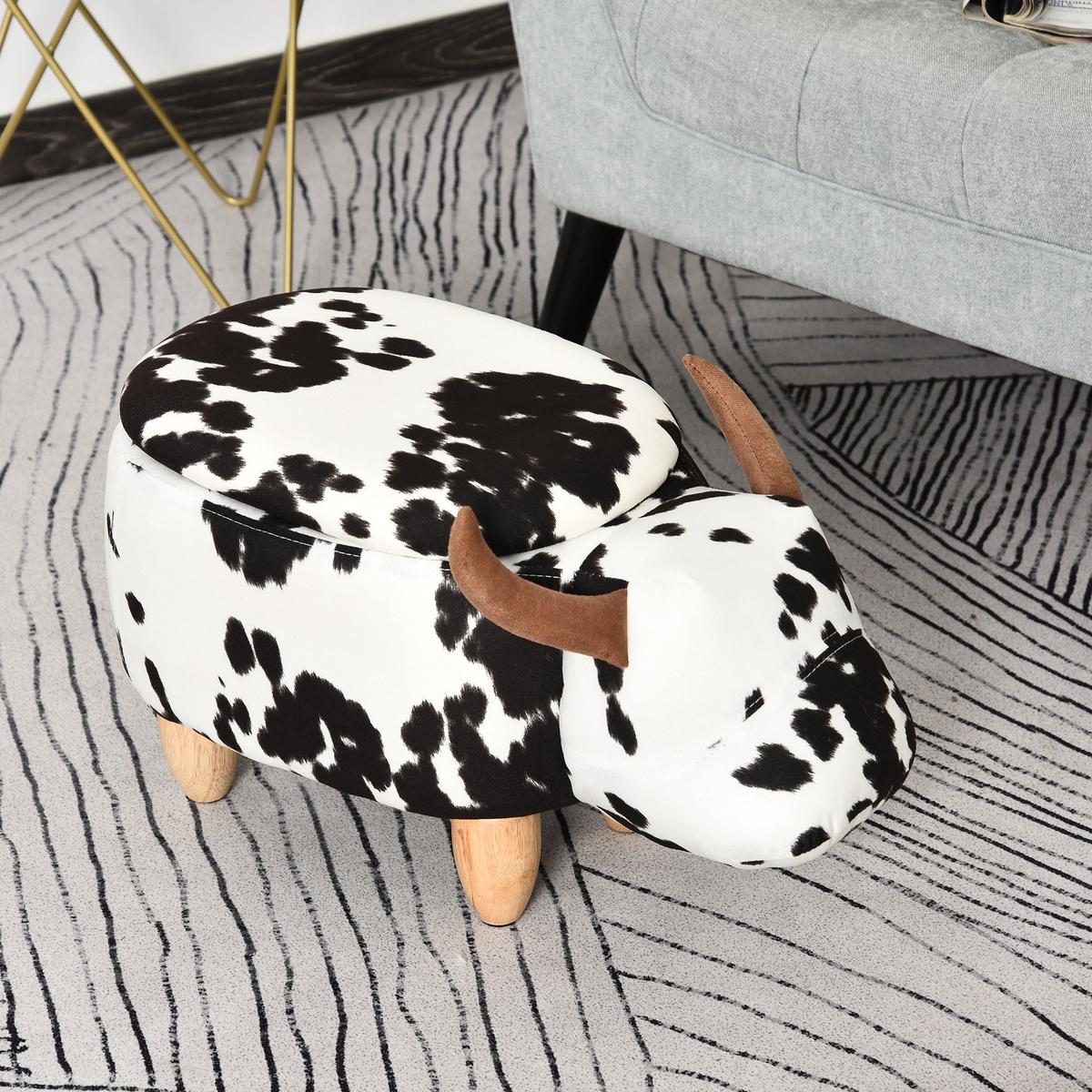 TIERHOCKER, Dekohocker, Schwarz+Weiß - Multicolor, Textil (35/36/62cm) - HOMCOM