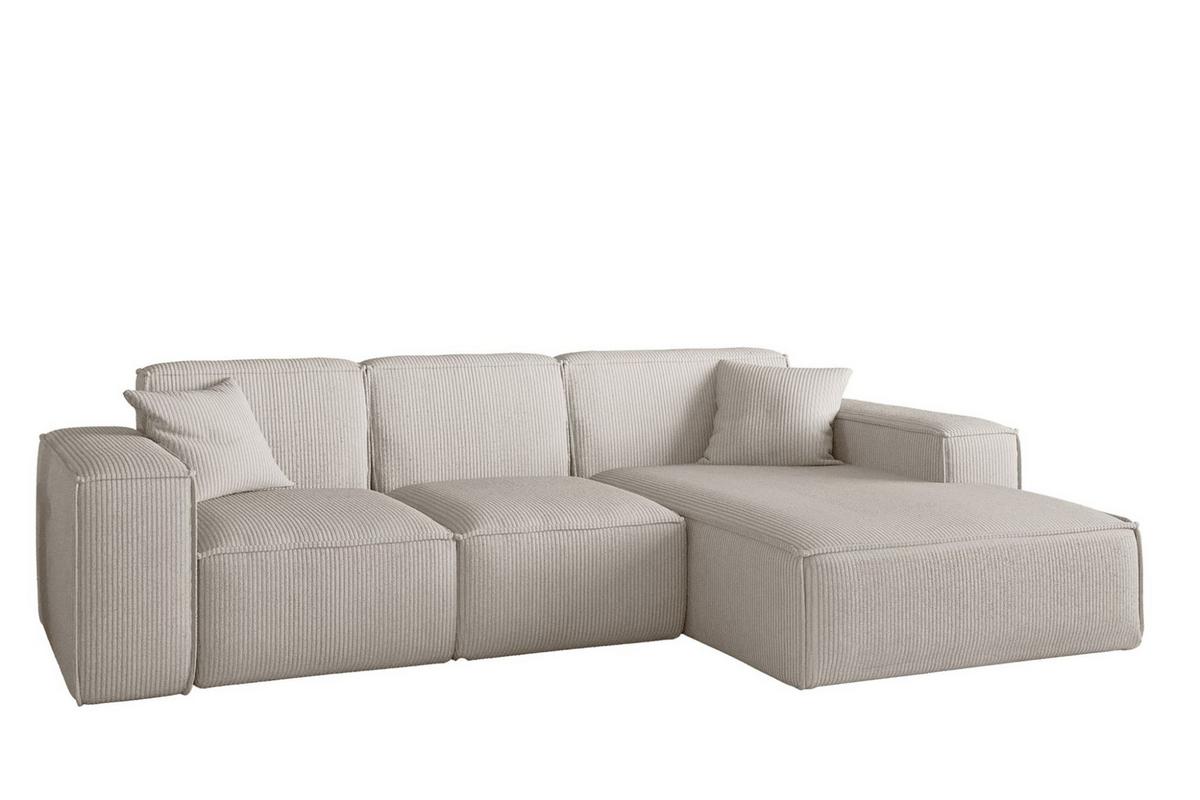 ECKSOFA Celes Premium Stoff Scala - Beige, Holzwerkstoff/Textil (266/165cm) - Fun Möbel