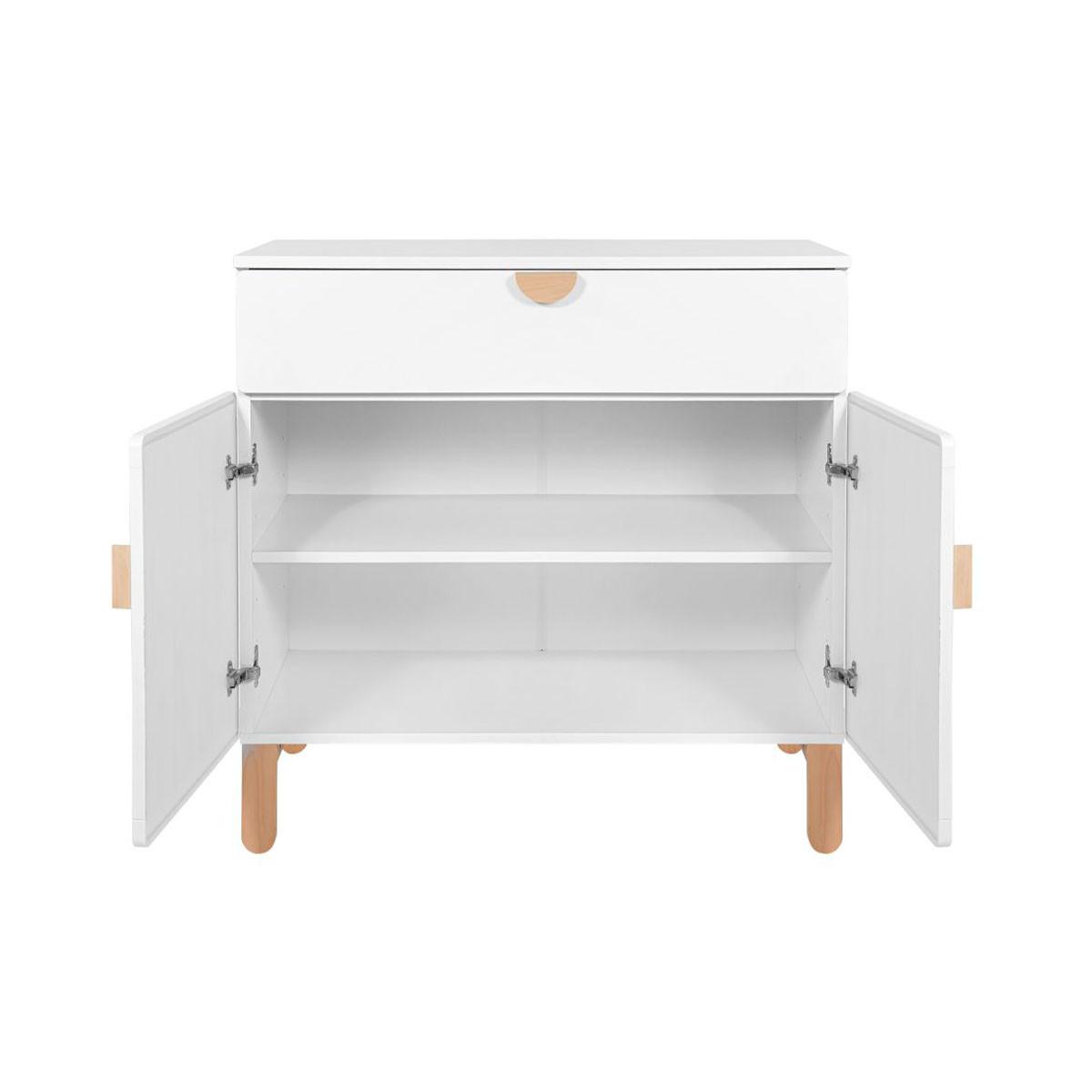 BABYZIMMER 2-teilig Laurie Weiß und Holz - Weiß, Holzwerkstoff (123.5/90/64cm) - Petits-meubles