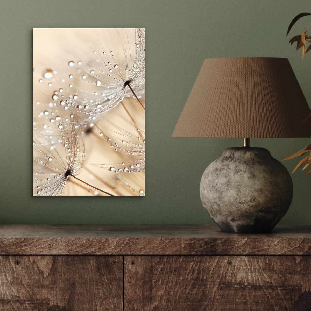 METALLBILD Löwenzahn - Abstrakt - Natur - Beige 20x30 cm - Braun, Metall (20/30cm) - MuchoWow
