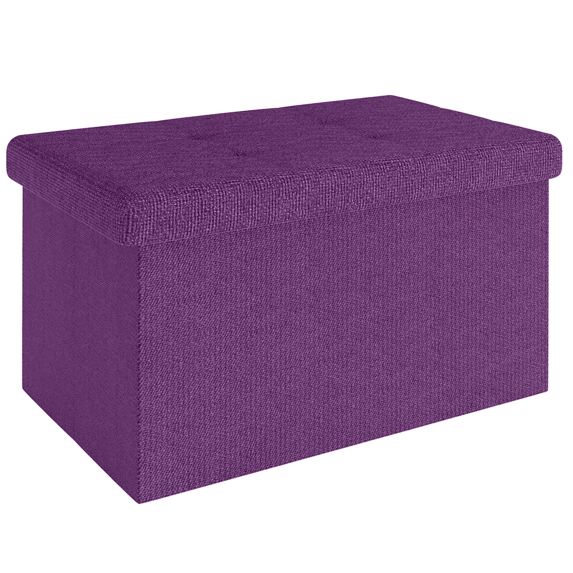 SITZBANK Faltbar mit Stauraum 49/30/30 cm (Lila) - Lila, Textil (30/30/49cm) - Intirilife