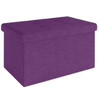 SITZBANK Faltbar mit Stauraum 49/30/30 cm (Lila) - Lila, Textil (30/30/49cm) - Intirilife